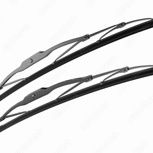 3D rendering. Windscreen wiper blade on a white background. Wiper blade for car. Spare parts, auto parts for driver safety. Wiper blade helps when it rains. Protection from rain cleaner wiper blade.